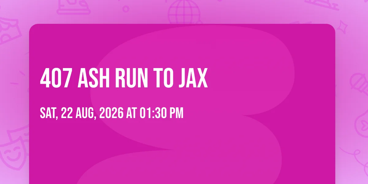 407 Ash Run to Jax at Cigars International Orlando (departure point)
