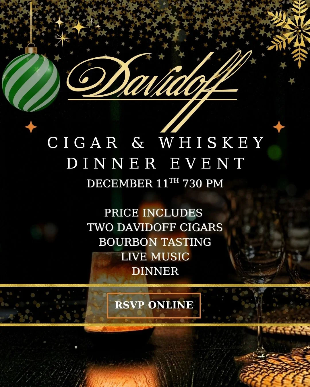 Davidoff Cigar Dinner - Limited Seating! at La Casa del Tabaco Cigar Social