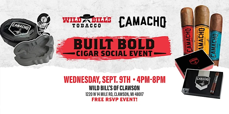 Wild Bill's x Camacho – Cigar Social Event at Wild Bill's Tobacco – Clawson